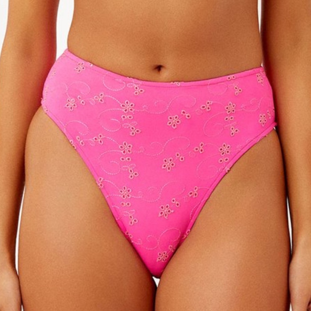 Frankie's Bikinis Hot Pink High-Waist Bikini Bottom